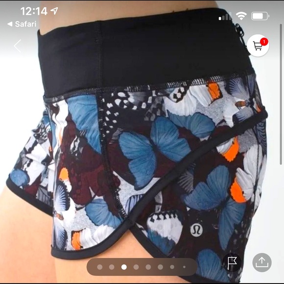 Lululemon speed shorts butterfly size 4 with 2.5” inseam - Picture 1 of 8